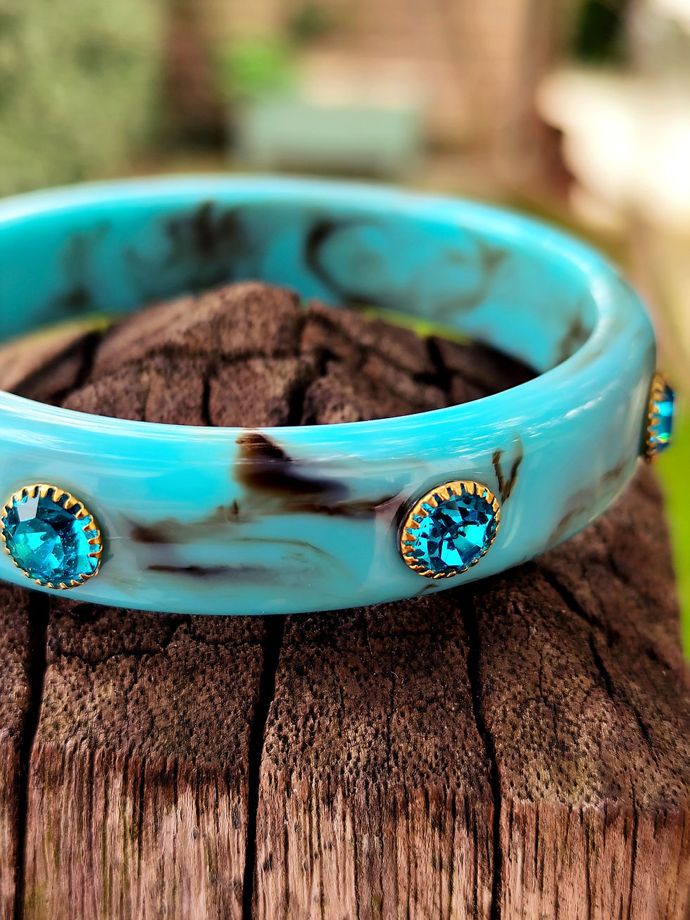 Miniature : JONCS EN RÉSINE TURQUOISE & VERT