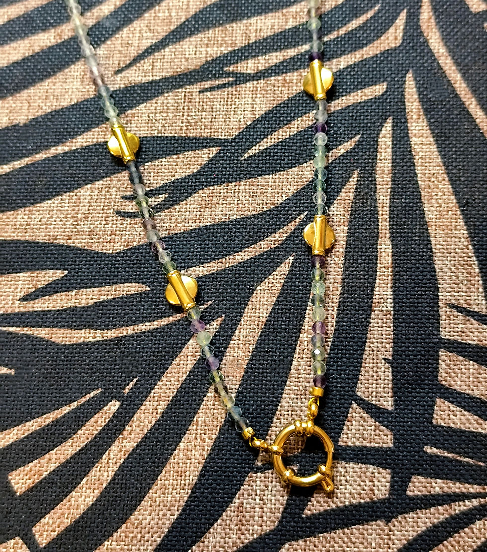 Miniature : Collier FLUORITE PORTE CHARMS
