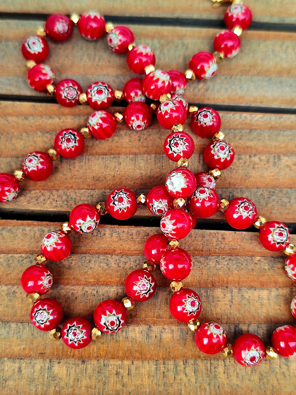 Miniature : Collier LOCKET MILLEFLORI 3 T RED
