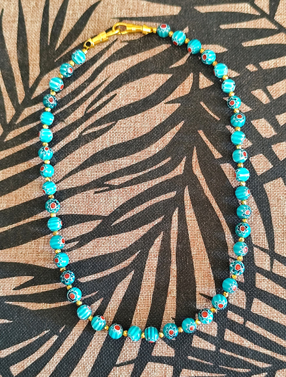Miniature : Collier LOCKET CROCHETS BLEU
