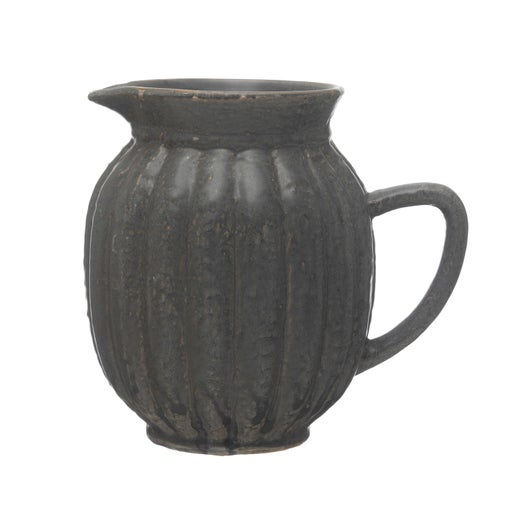 Stoneware Fluted Pitcher