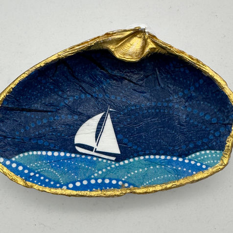 Sailboat w/Navy Blue Sky