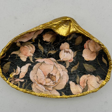 Pink Peonies  on Black 