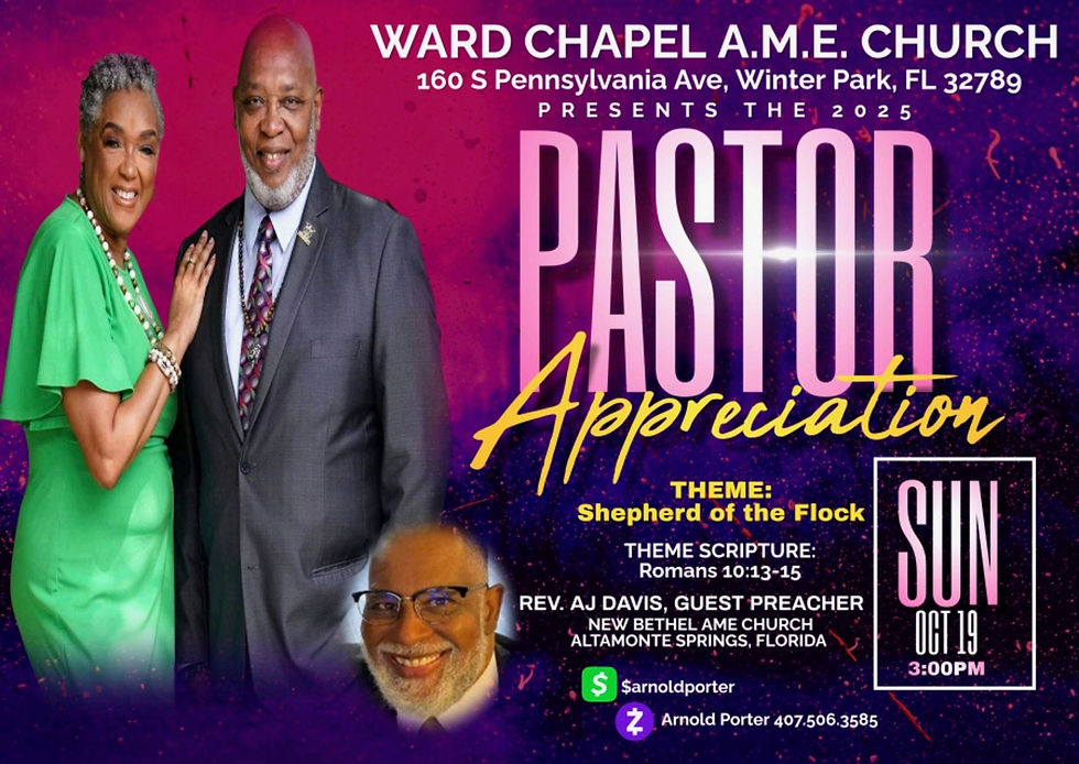 Pastor's appreciation for Rev. Arnold Porter