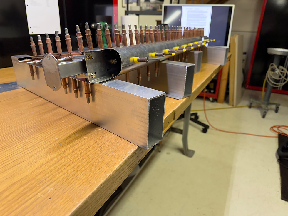 The assembly all drilled up and ready to come apart.