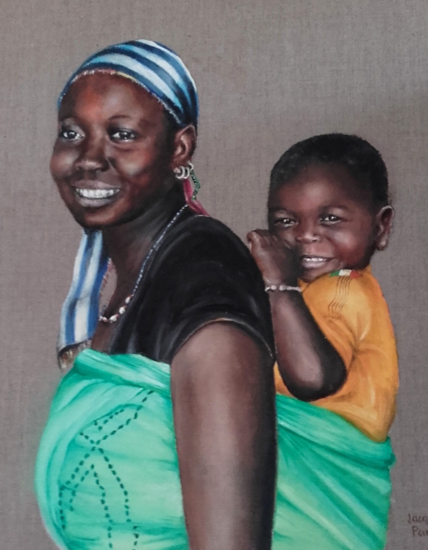 Mère et enfant 60 x 60 cm