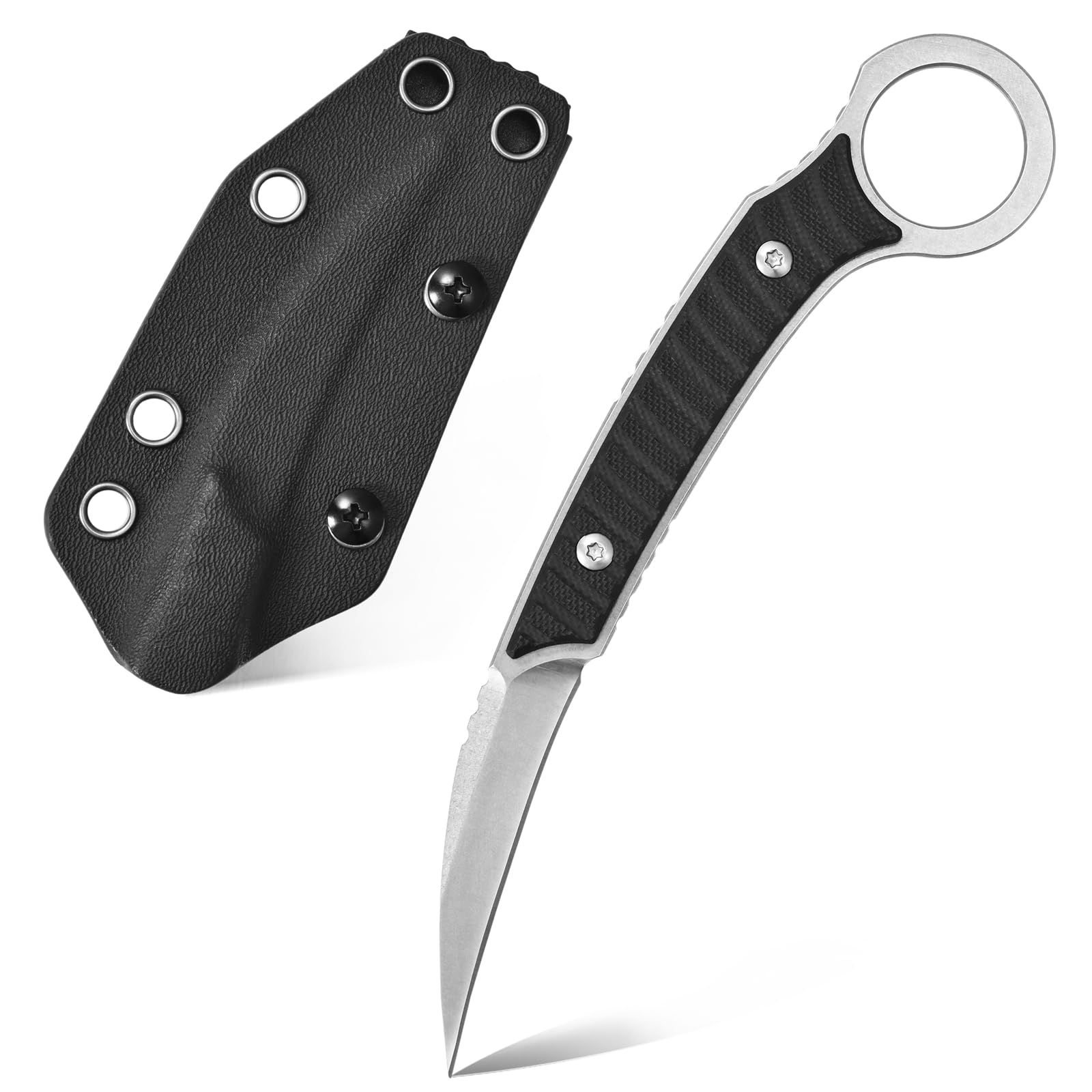 Ccanku C1394 Fixed Blade Outdoors Knife - AUS-8 Steel, G10 Handle, with Kydex Sh