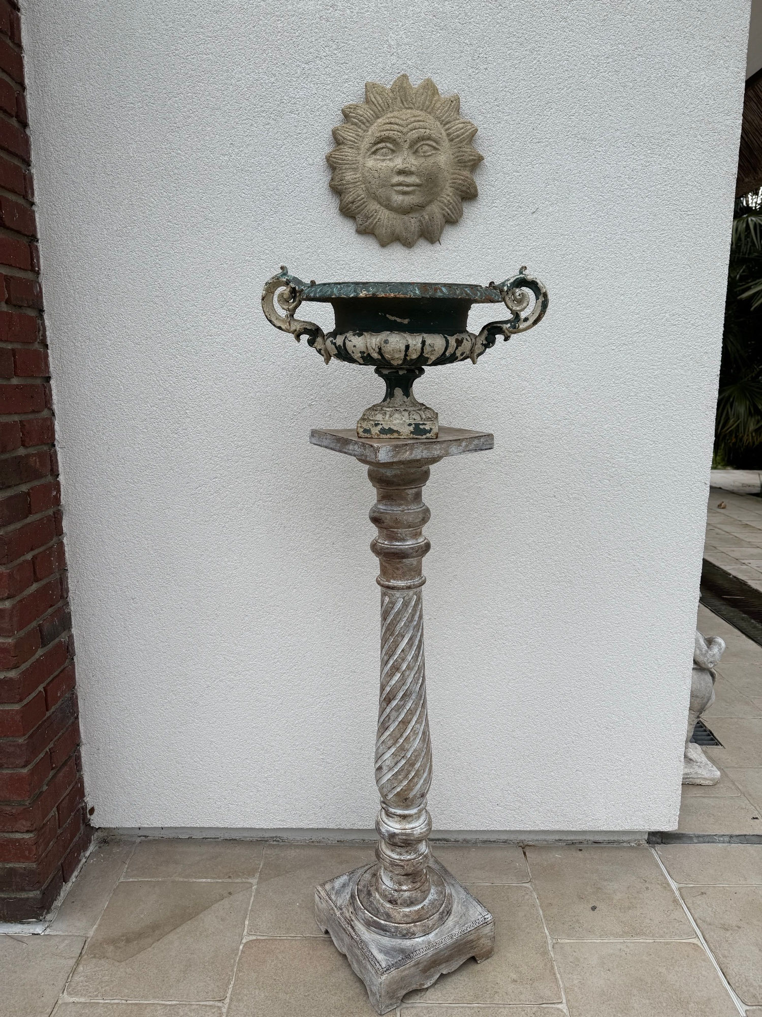 Ancienne sellette en bois patiné fin du XIX eme siècle