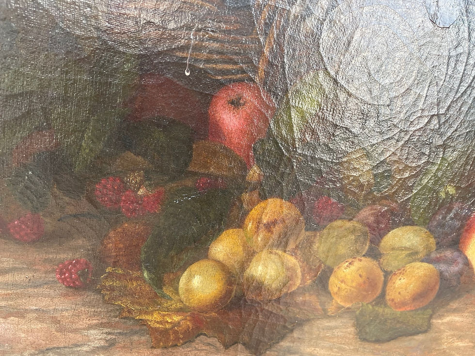 Miniature : Tableau Ancien huile sur toile XIX nature morte signée datée
