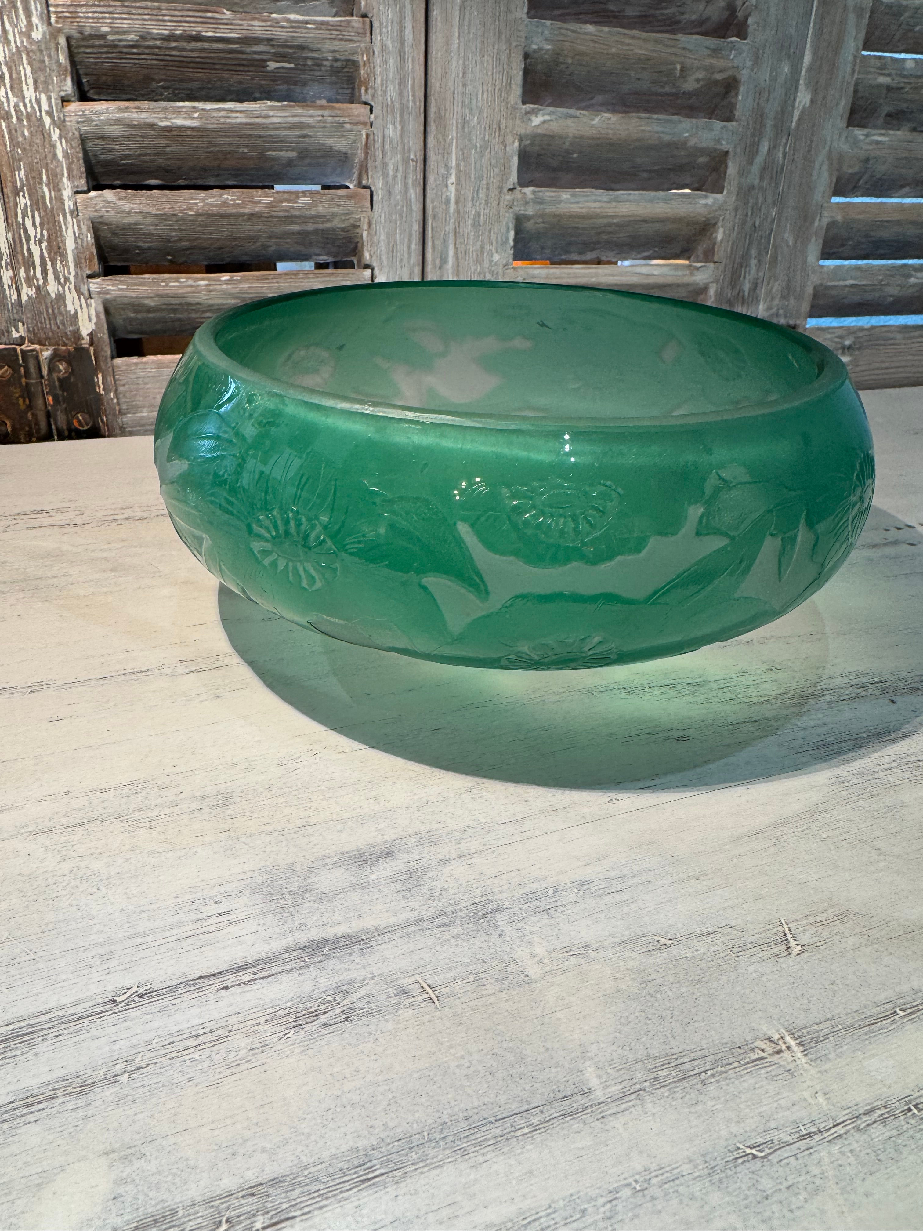 Ancienne coupe art déco en verre multicouche Larflor 1930