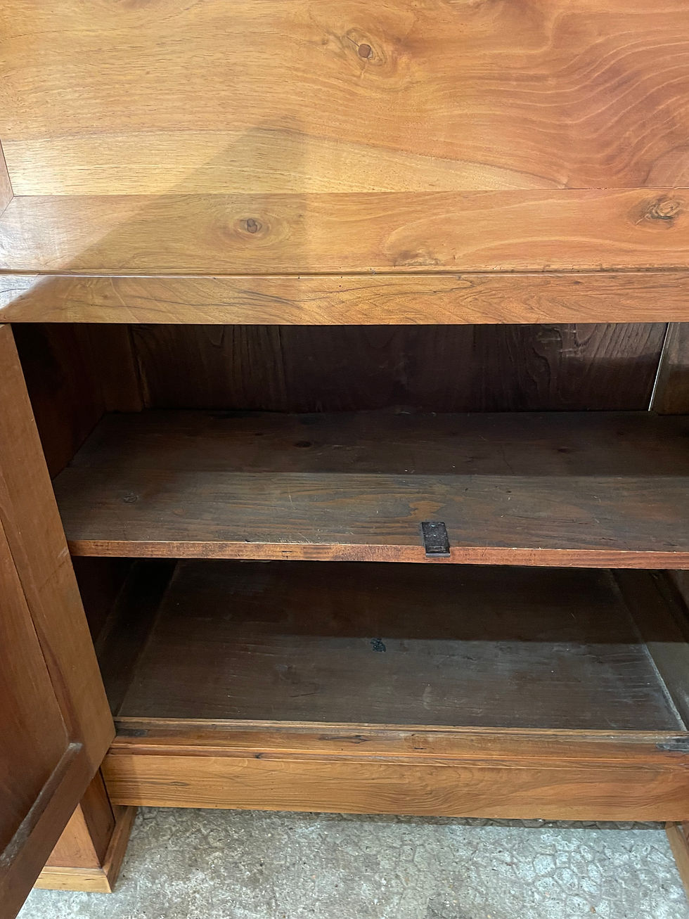 Miniature : Ancien secretaire en merisier à colonnes empire, époque fin XIX eme