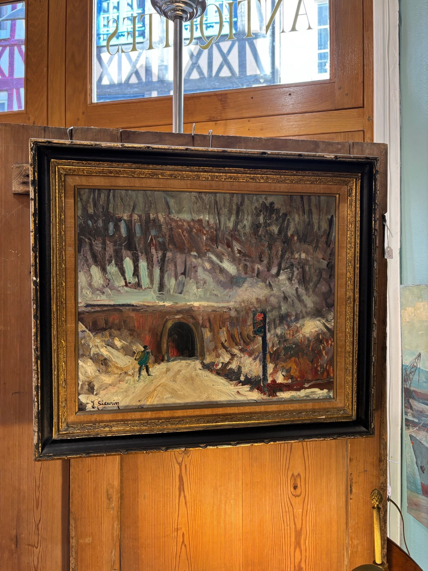 ancien tableau post impressionniste par Jean Sieurin Ecole de Rouen Fresquienne