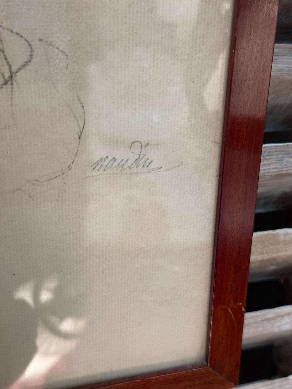 Miniature : le moine , ancien dessin à la mine par Naudin vers 1900