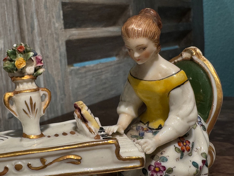 Miniature : Ancien petit groupe en porcelaine de Capodimonte Naples Italie : l'orchestre