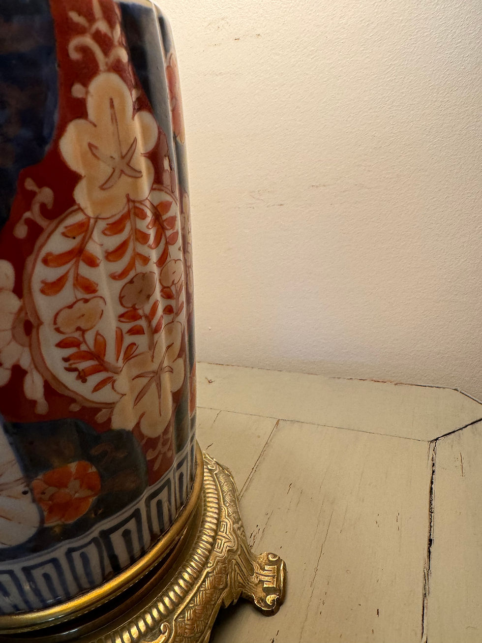 Miniature : Ancienne lampe en porcelaine Imari Japon XIX eme siècle