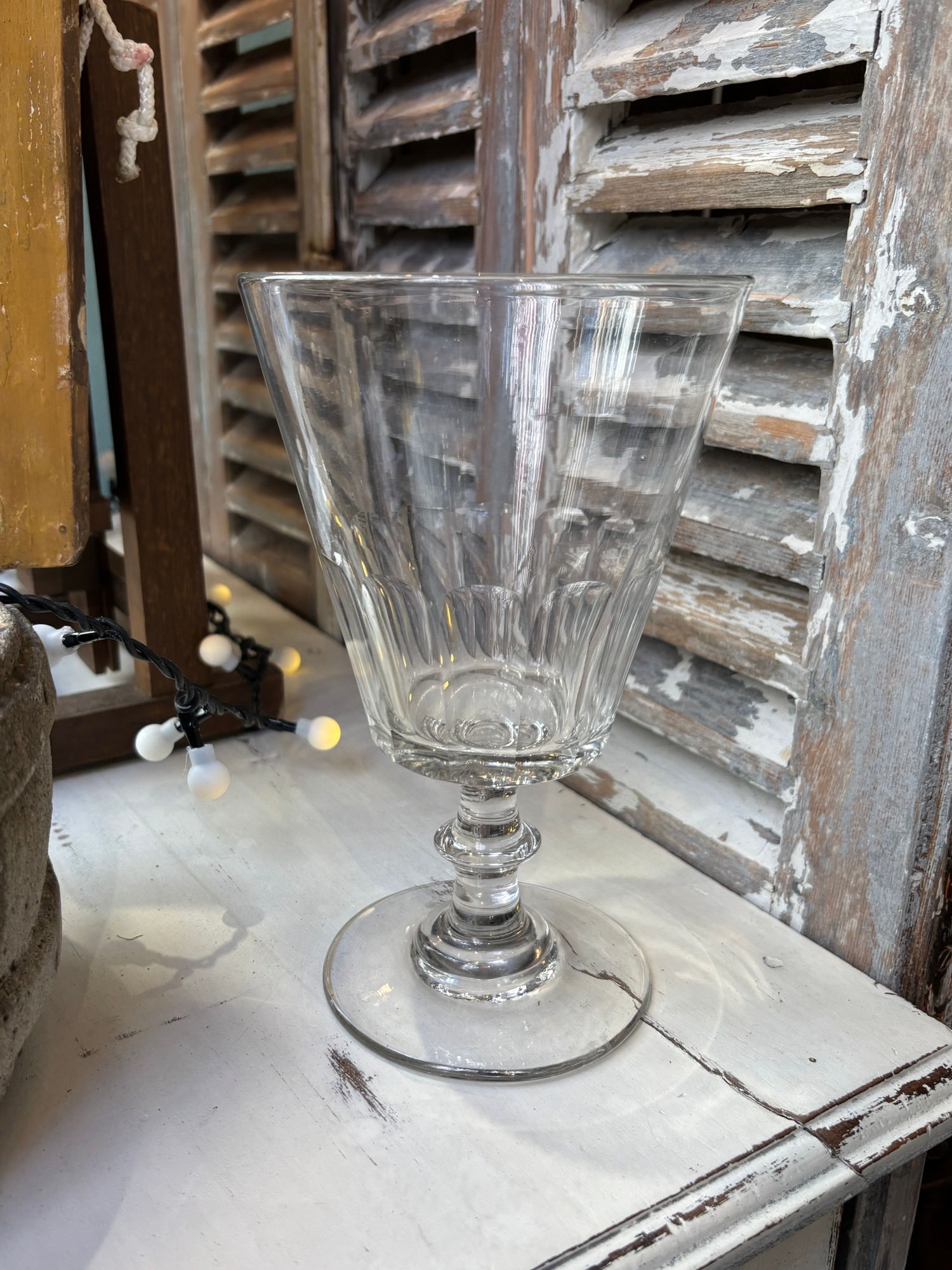 Ancien tres grand verre normand dit de mariage  epoque XIX eme