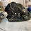 Miniature : Ancien Bronze animalier par AL Barye : le lion au serpent XIX eme