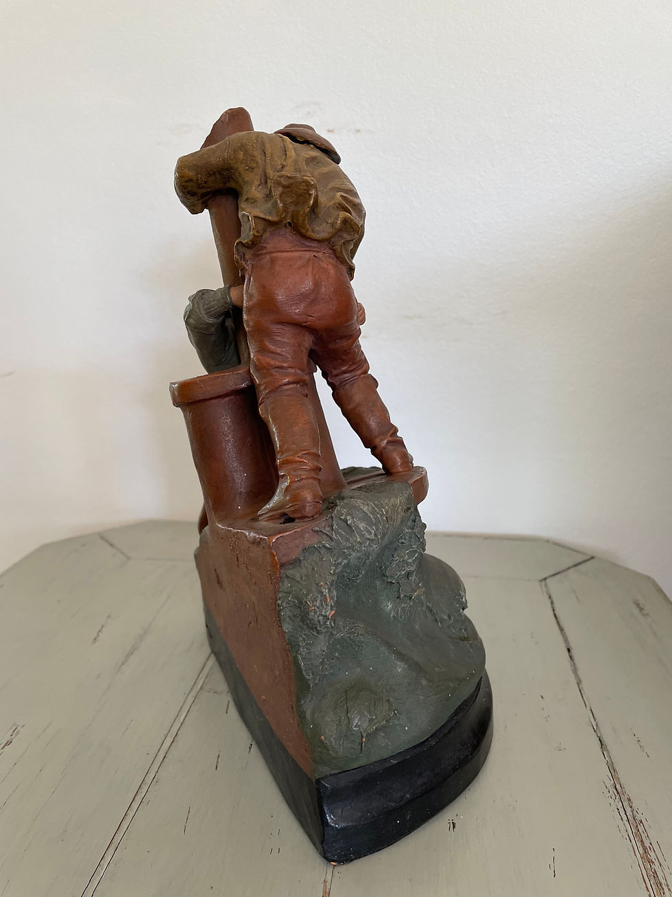 Miniature : Ancienne et imposante terre cuite bord de mer par Hanne vers 1930