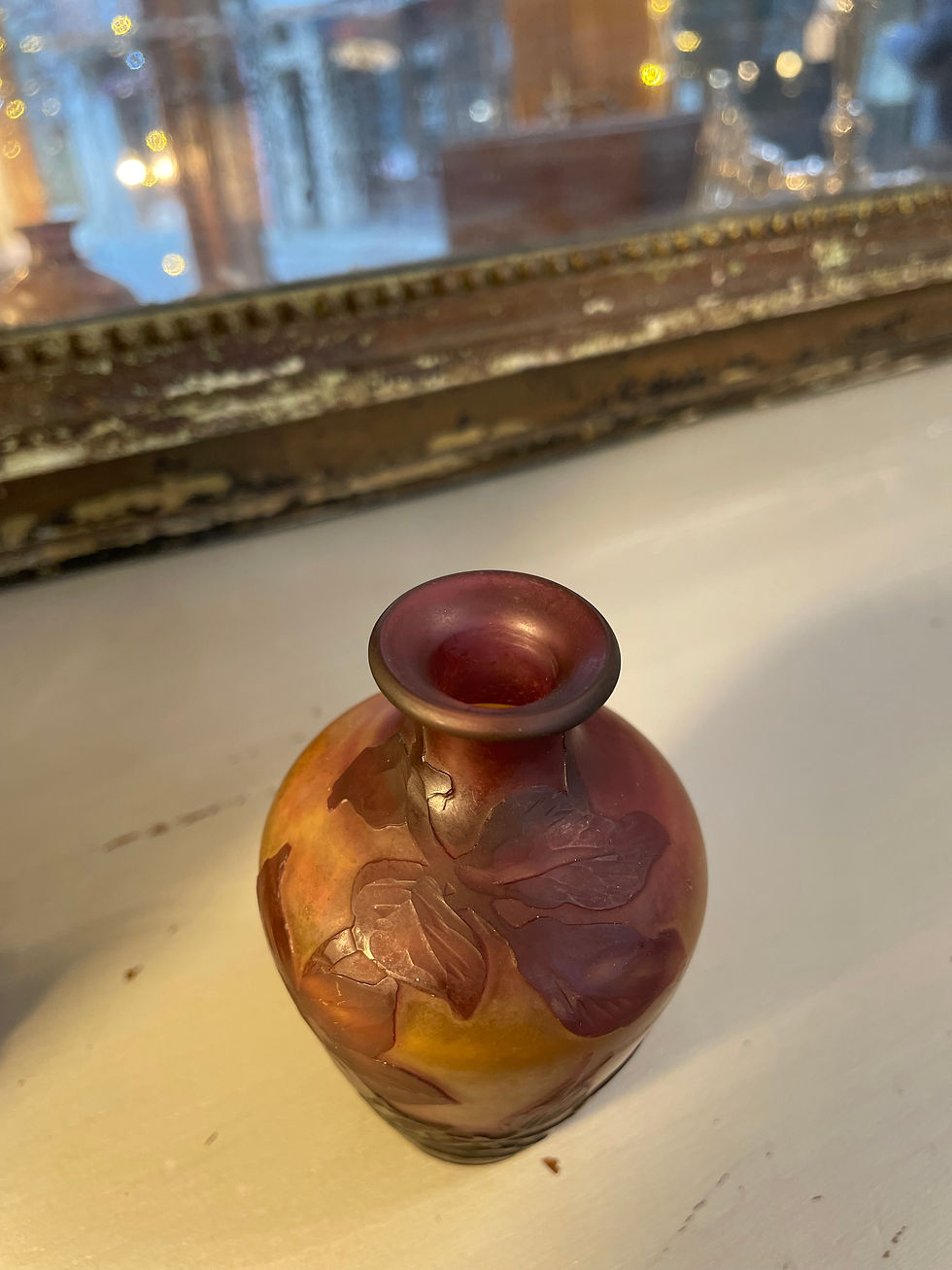 Miniature : Ancien petit vase en pâte de verre multi couche art nouveau Baccarat Vessiere