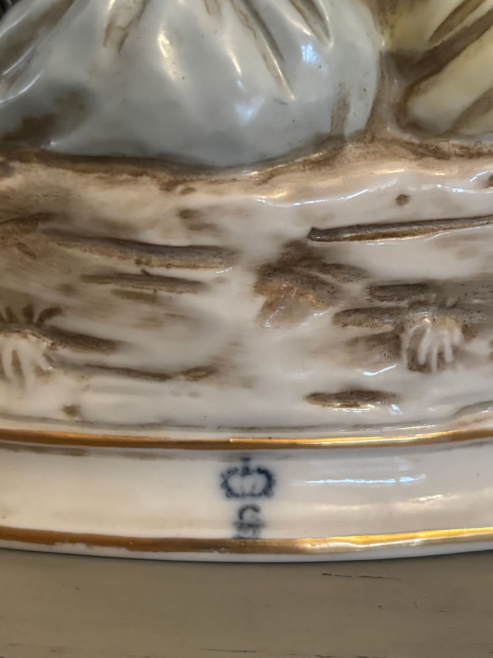 Miniature : Ancien groupe en porcelaine de dresde fin XIX 1900