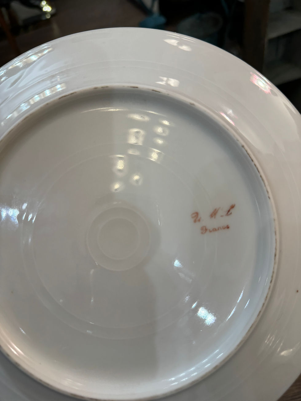 Miniature : Ancien service de table en porcelaine de Limoges signé UML début  XX eme siècle