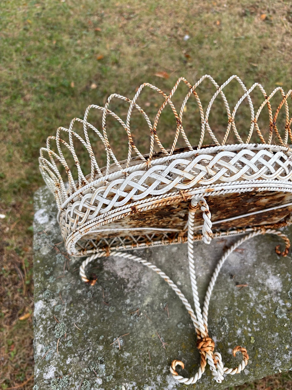 Miniature : Ancienne jardinière en fer forgé et fer tressé début du XX eme