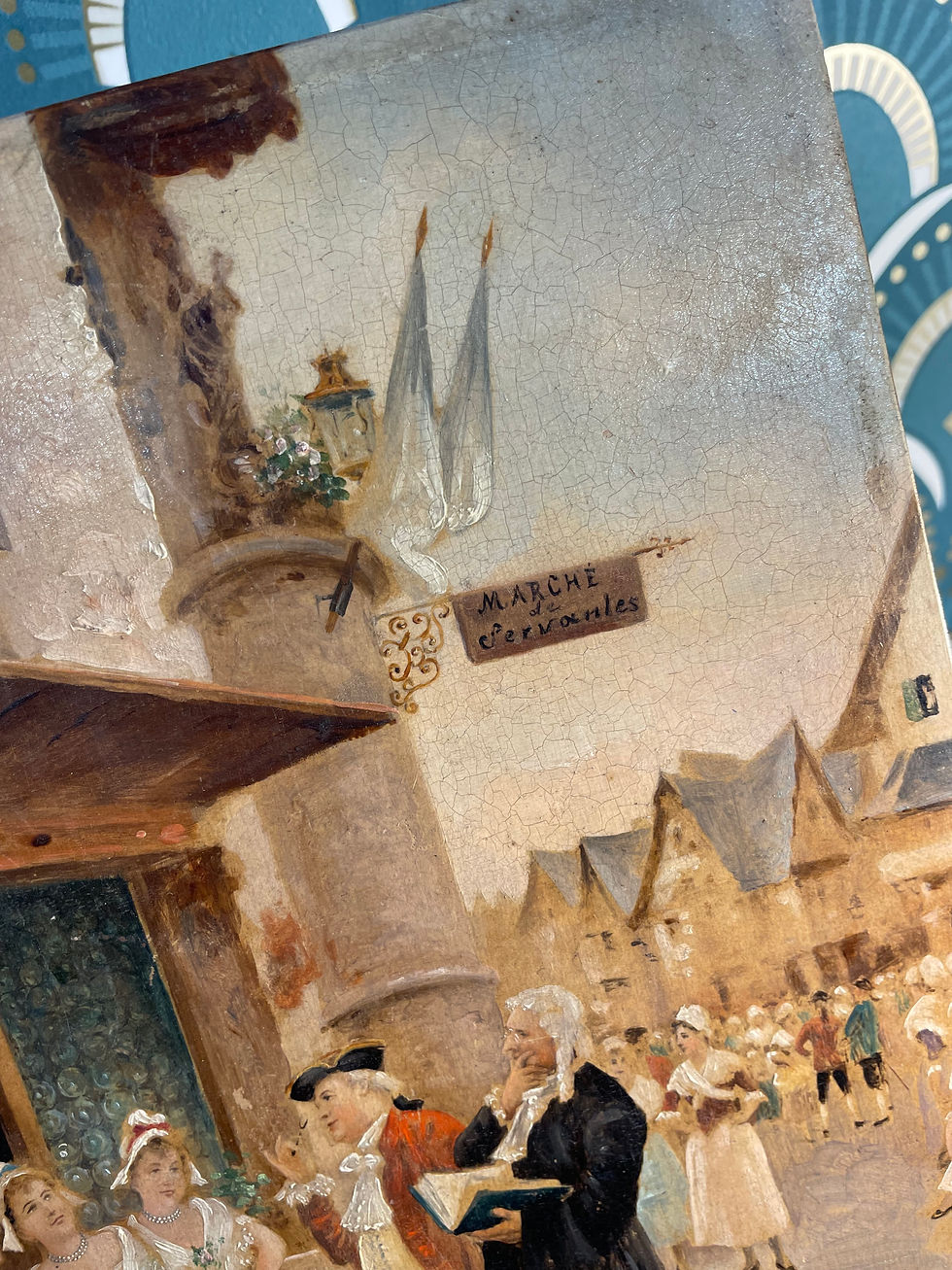 Miniature : Paire d'huiles sur panneau d'acajou fin du XIX eme, école espagnole