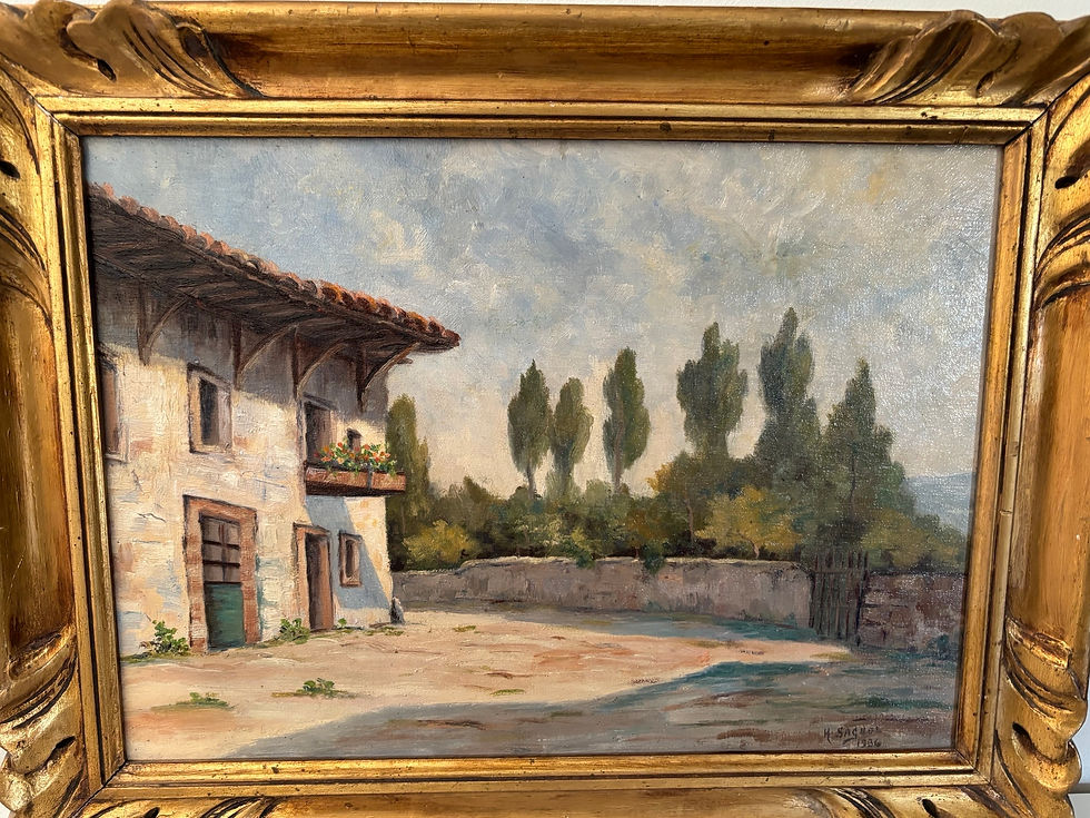 Miniature : Ancien tableau à l'huile sur toile, ecole lyonnaise par H Sagnol