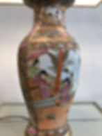 Miniature : Lampe ancienne en porcelaine esprit Satsuma ou Canton Epoque fin XIX ème