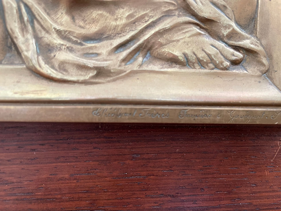 Miniature : La vierge et l'enfant Jesus : épreuves en bronze doré et cire perdue