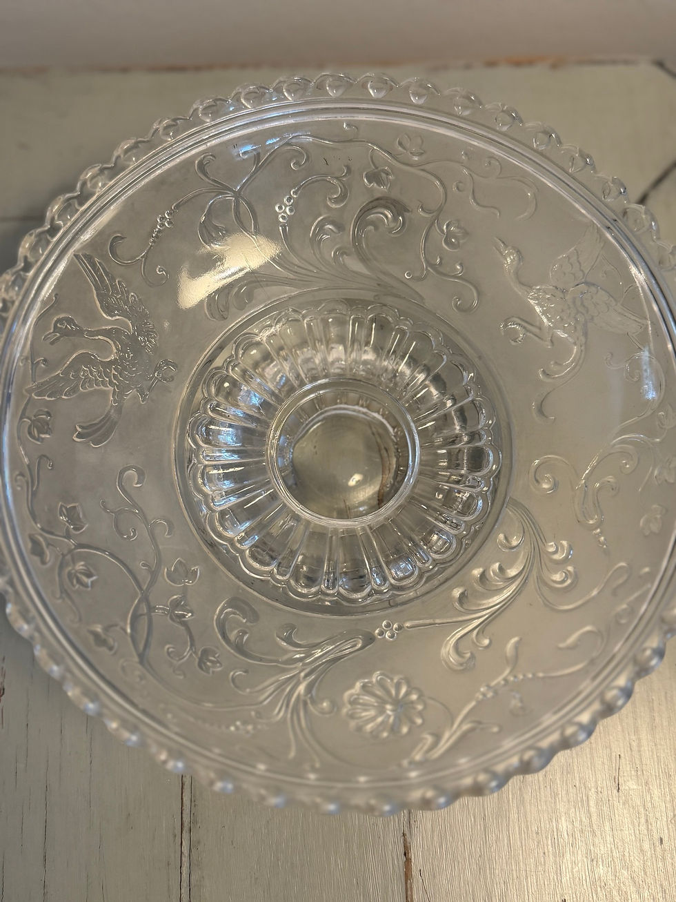 Miniature : Paire de coupes compotiers en Baccarat modèle aux oiseaux de paradis XX eme