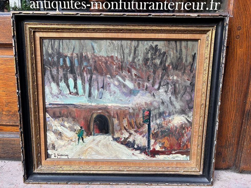 Miniature : ancien tableau post impressionniste par Jean Sieurin Ecole de Rouen Fresquienne
