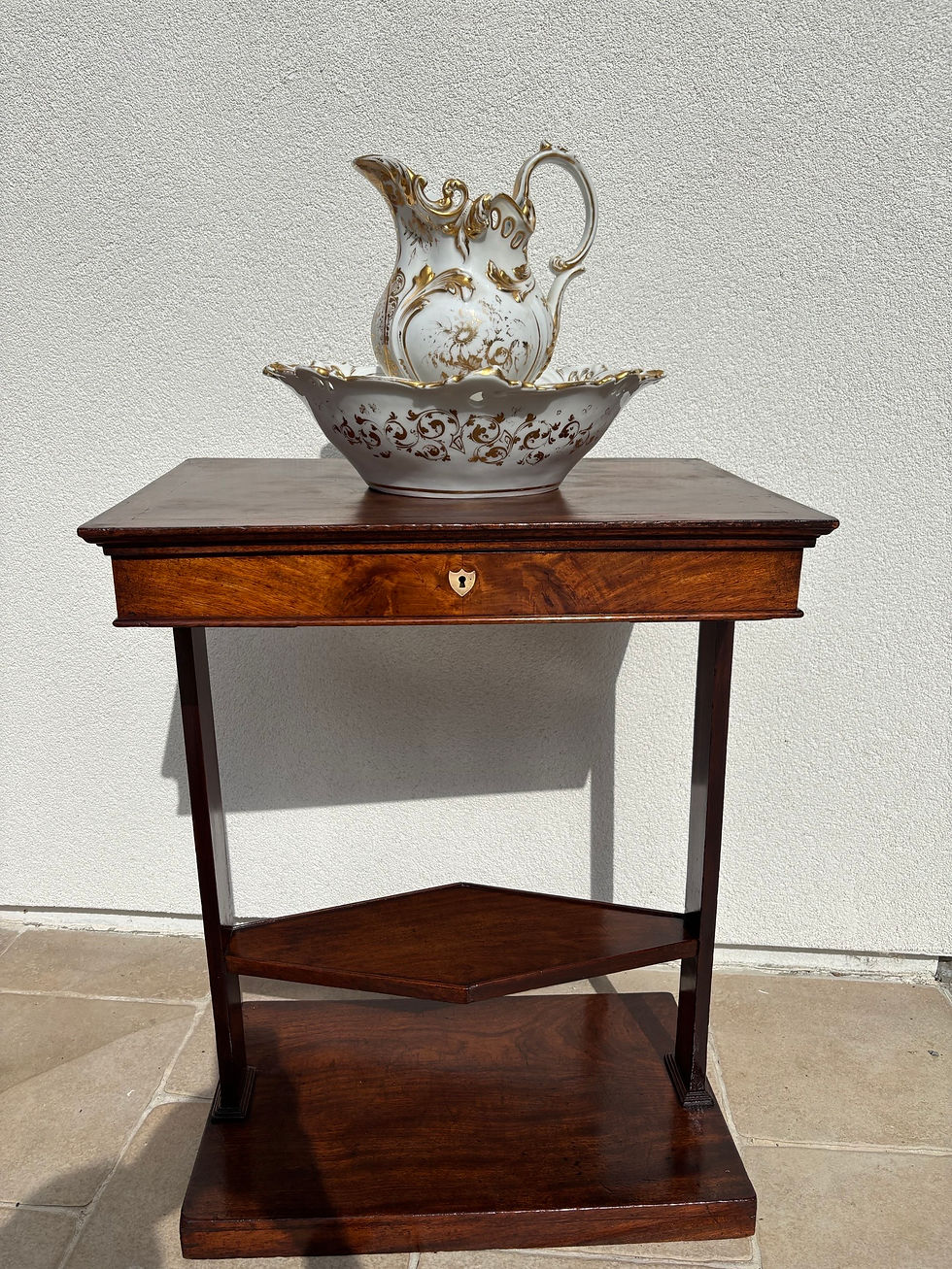 Miniature : ancienne table à ouvrage, console ou coiffeuse directoire, debut du XIX eme