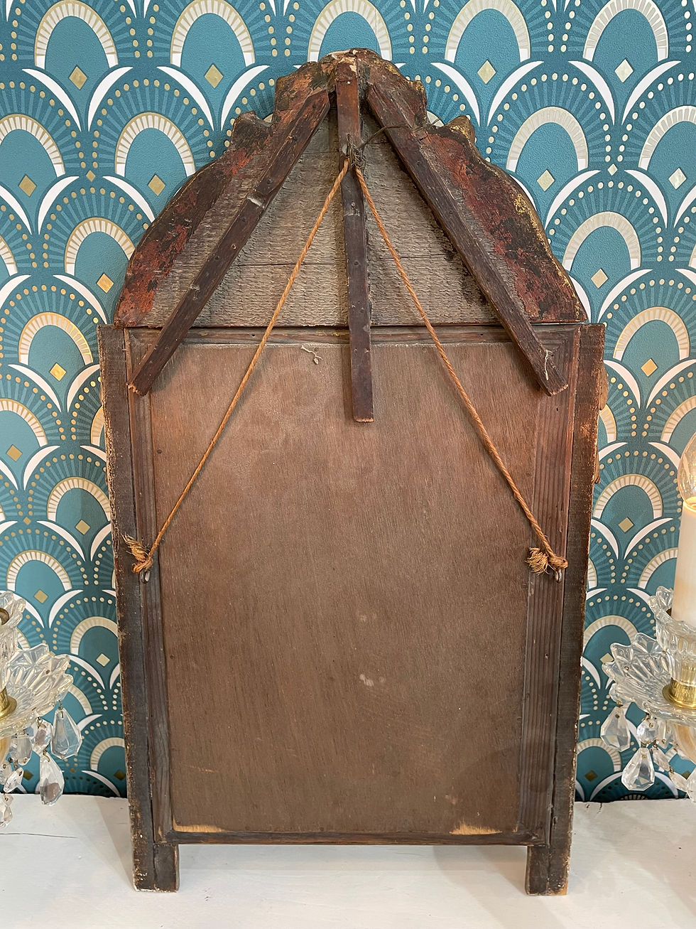 Miniature : Joli petit miroir Louis XVI patiné en bois doré fin du XIX eme début du XX eme