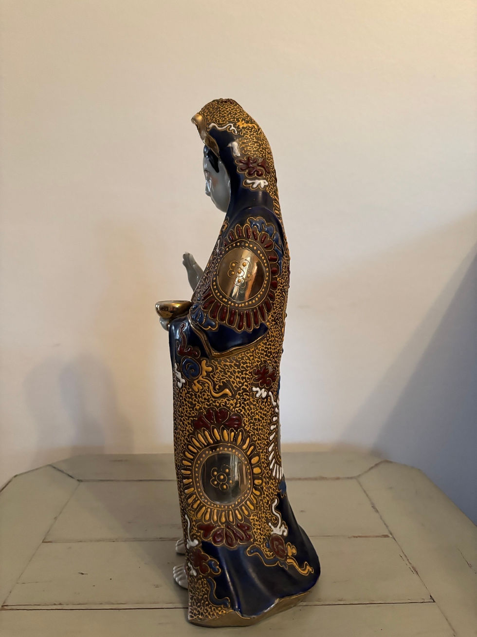 Miniature : Ancienne statue Kannon Guanyin en porcelaine de Satsuma début XX eme