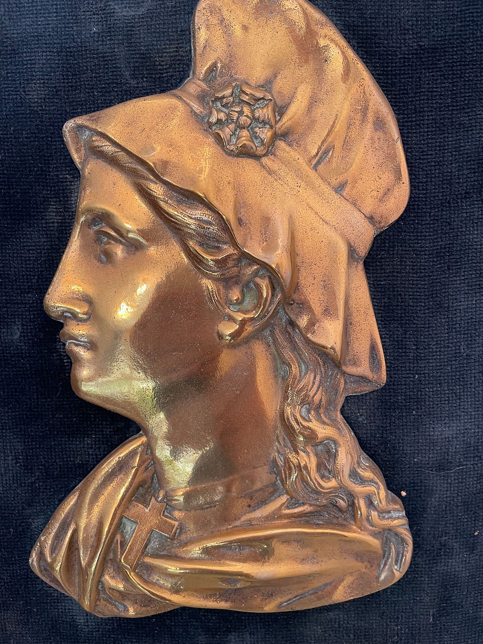 Miniature : Paire de Médaillons Plaque  bronze doré Alsace et Lorraine post 1871