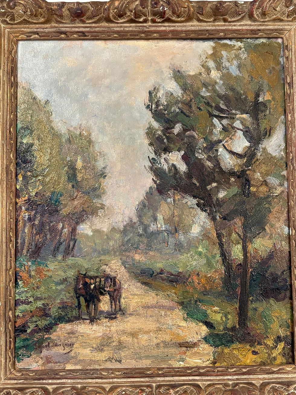 Miniature : Le chemin par Edouard Lefort-Magniez tableau impressionniste debut XX eme