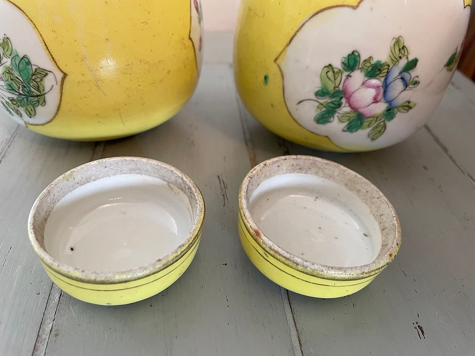Miniature : Ancienne paire de petites potiche pots à gingembre porcelaine de Chine