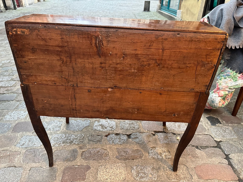 Miniature : Ancien bureau de pente en noyer et marqueterie époque Louis XV XVIII eme