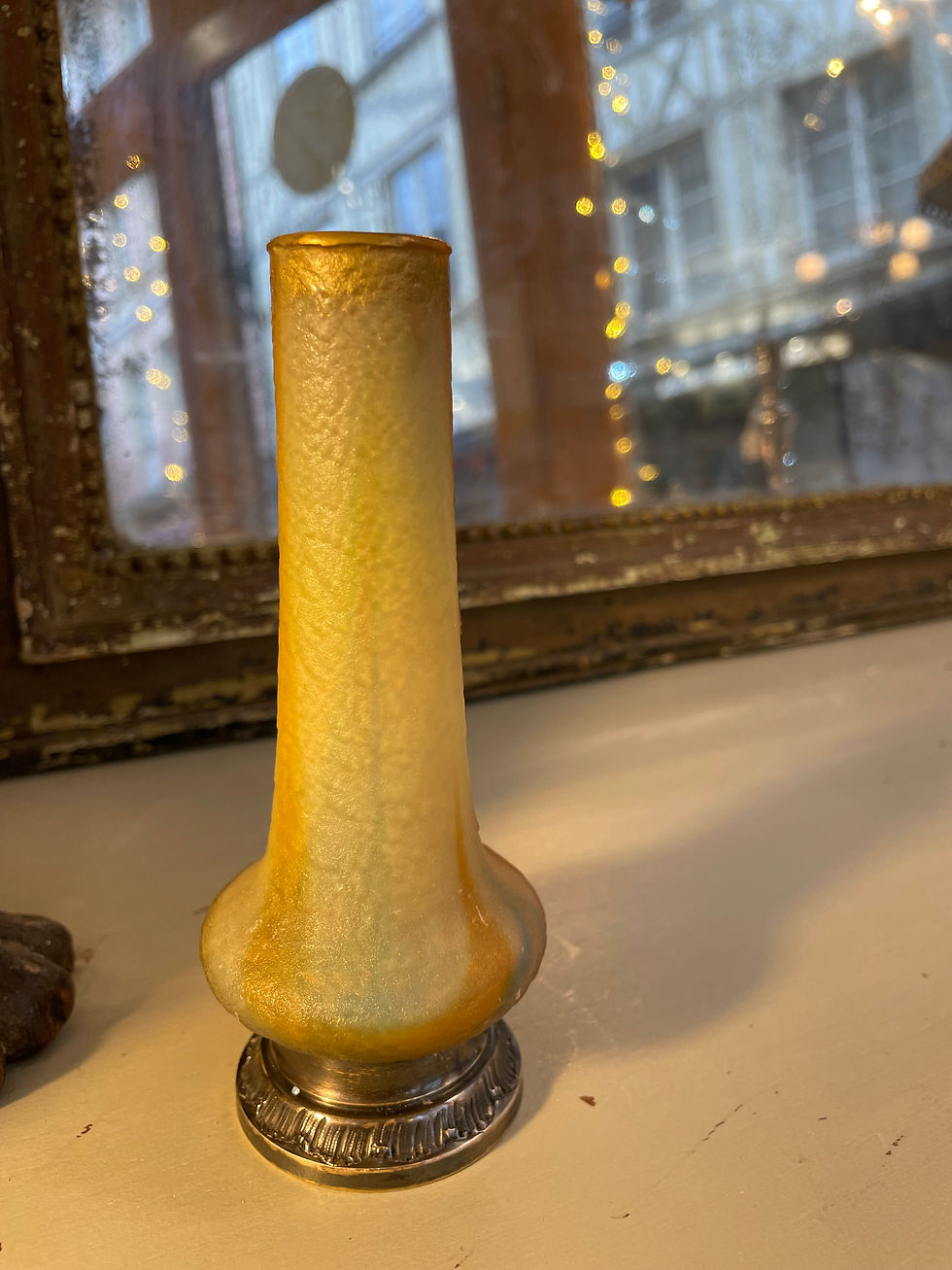 Miniature : ancien petit vase DAUM Nancy aux chardons soliflore art nouveauu