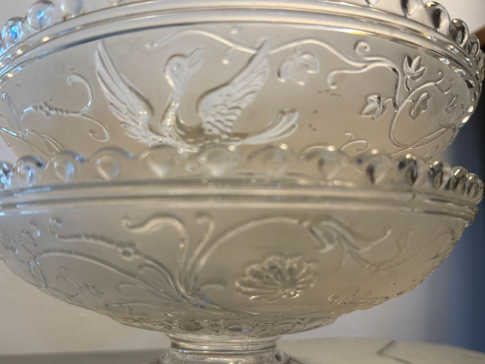 Miniature : Paire de coupes compotiers en Baccarat modèle aux oiseaux de paradis XX eme