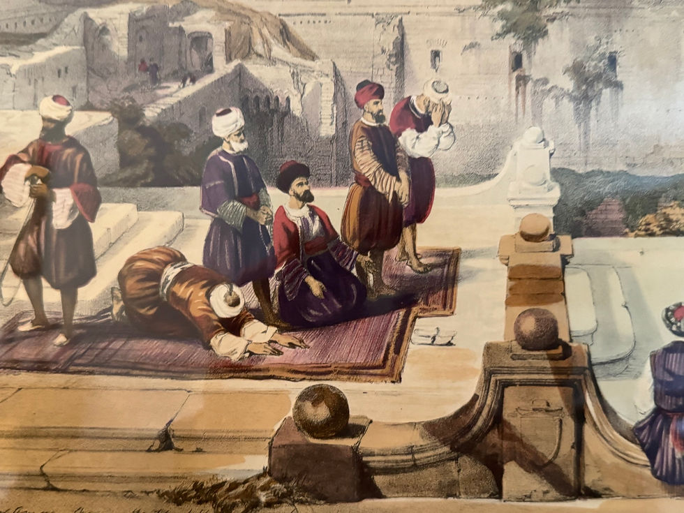 Miniature : Rare lithographie orientaliste de David Robert vers 1850 Jerusalem Holy Land