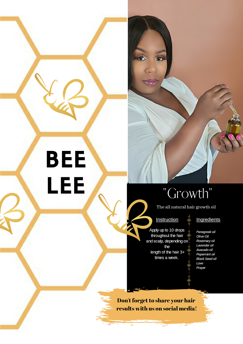 Thumbnail: "Growth" 4oz Bee Lee hair growth oil