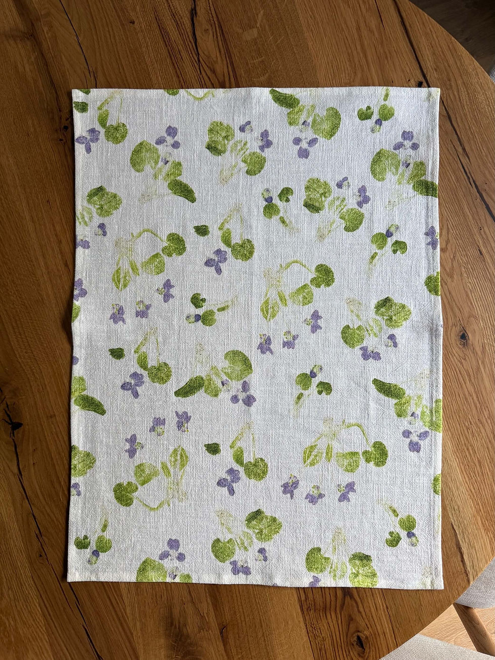 Miniatura: Lněná utěrka Roztroušené jarní fialky
