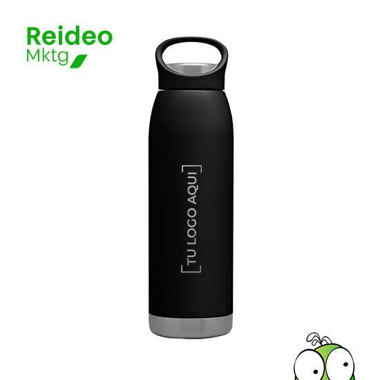 Acero inoxidable. Botella térmica doble pared, sellada al vacío. Interior en acero 304 y exterior en acero 201