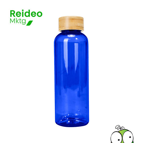 Botella plástica PET color translúcido, con tapa redonda twist-off de Bambu, modelo «AINOA».