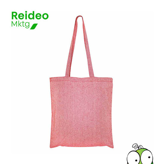 Bolsa 100% Algodón Reciclado de 130g/m2, modelo "DENIM". Manillas de Algodón natural de 80 x 2.5 cm. aprox. c/u.