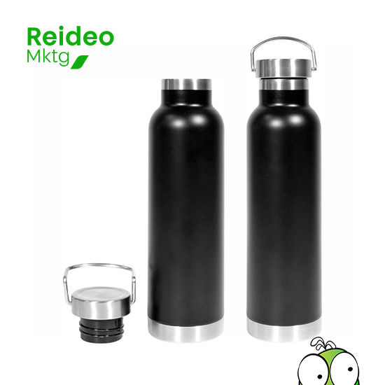 Botella tipo termo doble pared acero inoxidable. Interior con cobre y acero 304. Acero inoxidable exterior 201