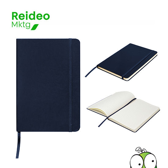 Cuaderno. Tapa de cartón de 300g recubierta en PU de diferentes colores.