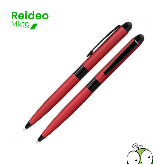 Bolígrafo Metálico modelo "Bauhaus", cuerpo satinado color mate, con goma posterior negra "Touch-Screen" para pantalla táctil